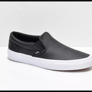 Black Leather Slip On Vans!